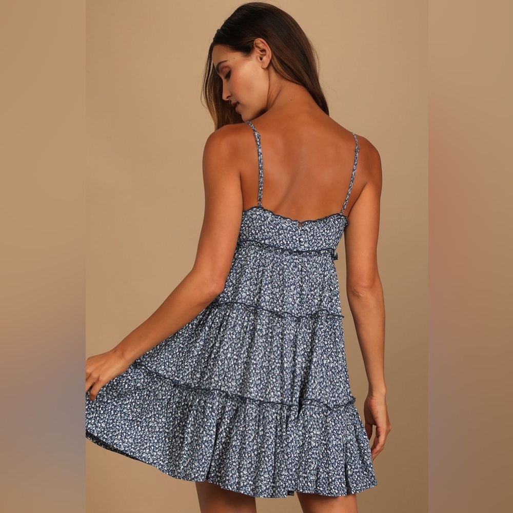 Lulu's Blue Floral Mini Dress